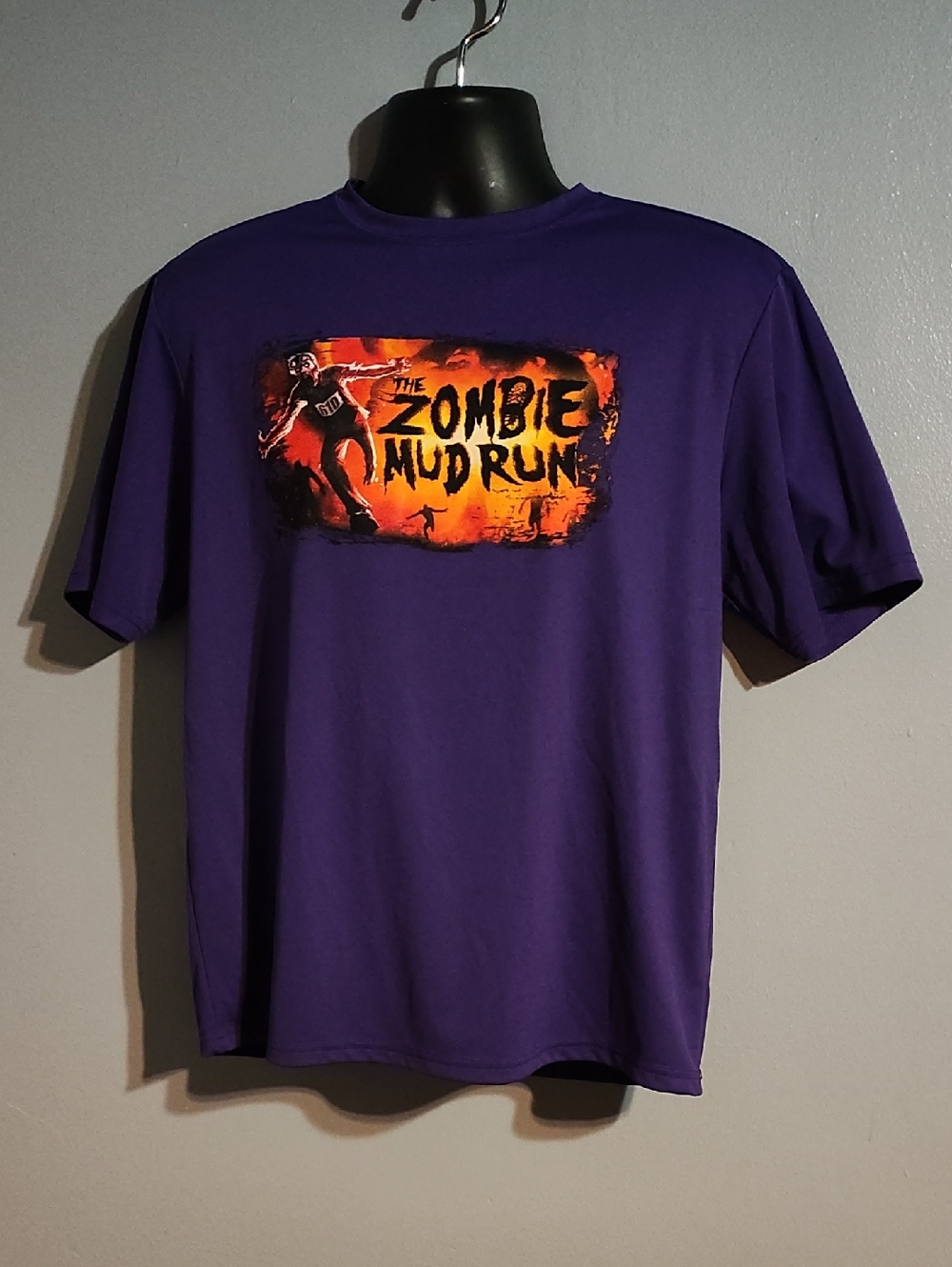 A4 Men's Zombie Mud Run Graphic T-Shirt - Purple